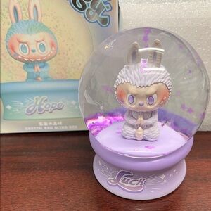 Labubu PopMart Purple BIE Toy Snow Globe!  Opened. New. Confirmed